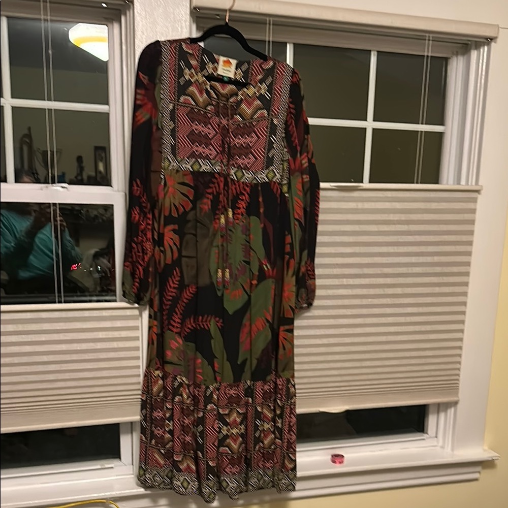 Farm Rio Bohemian Floral Long Sleeve Dress